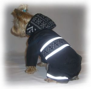 Костюм  зимний "Снежинка" (черный) ― интернет магазин Dogs-moda.ru  - модная одежда для собак маленьких декоративных пород.