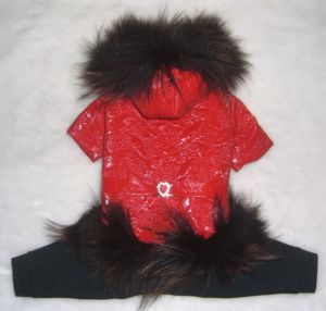 Костюм "Люкс" (лак)(красно-чёрный) ― интернет магазин Dogs-moda.ru  - модная одежда для собак маленьких декоративных пород.
