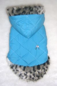 Попона стёганная с мехом (голубая) ― интернет магазин Dogs-moda.ru  - модная одежда для собак маленьких декоративных пород.