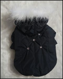 Куртка стёганная со стразами (чёрная) ― интернет магазин Dogs-moda.ru  - модная одежда для собак маленьких декоративных пород.