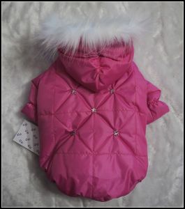 Куртка стёганная со стразами (розовая)  ― интернет магазин Dogs-moda.ru  - модная одежда для собак маленьких декоративных пород.