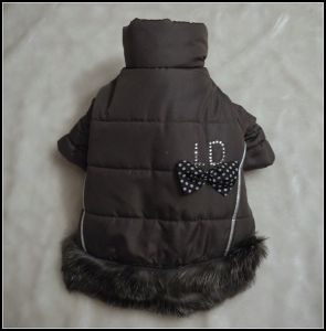 Куртка стёганная с бантиком (серая) ― интернет магазин Dogs-moda.ru  - модная одежда для собак маленьких декоративных пород.