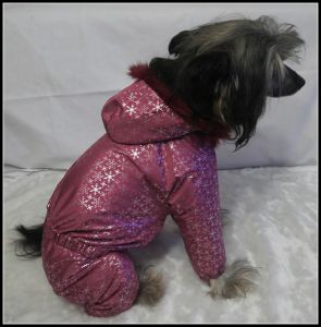Комбинезон "Снежинка" (розовый) ― интернет магазин Dogs-moda.ru  - модная одежда для собак маленьких декоративных пород.
